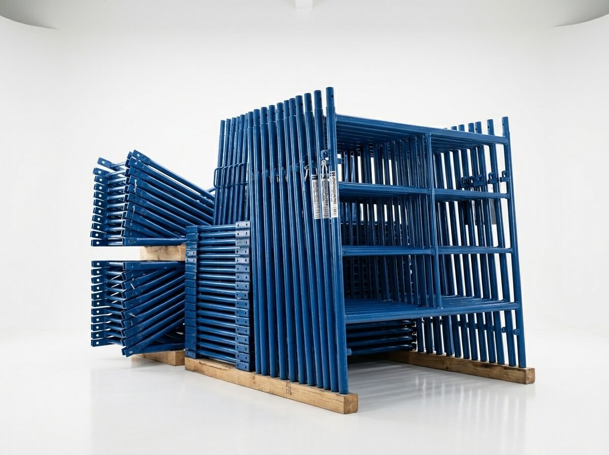 Andaimes empilhados em pallet